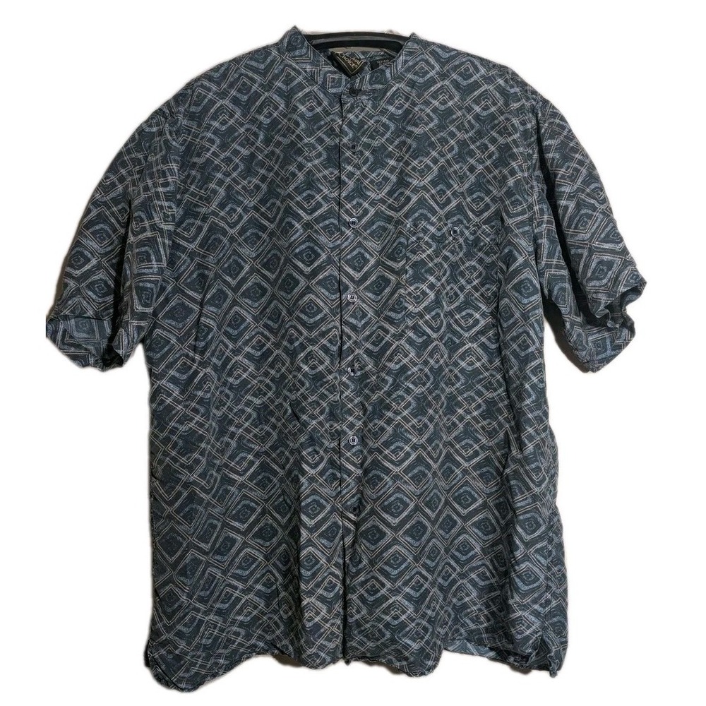 Silk‎ Personal Choice  Button Down Shirt  Monk Collar L Mens Lightweight